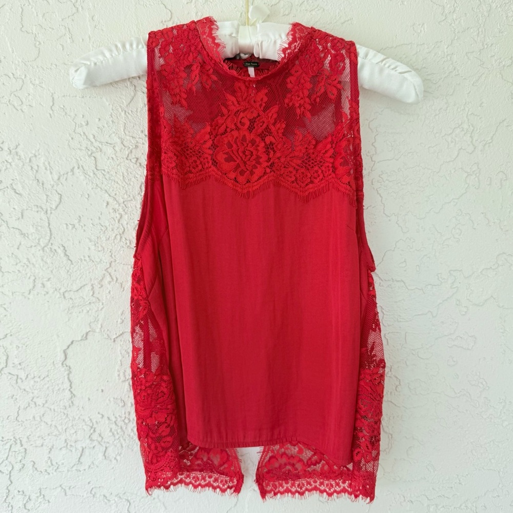FP Lace High Neck Sleeveless Top
